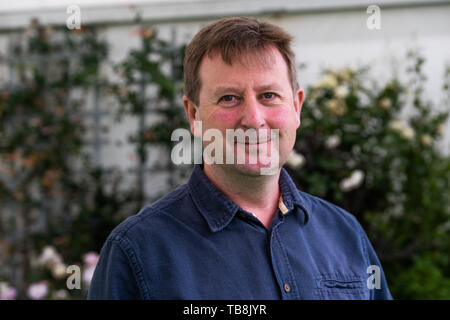 The Hay Festival, Hay on Wye, Wales UK , Friday 31st May 2019.   Julian Baggini ,  British philosopher, journalist and the author of over 20 books about philosophy written for a general audience. He is co-founder of The Philosophers' Magazine , appearing at the 2019 Hay Festival .  The festival, now in its 32nd year, held annually in the small town of Hay on Wye on the Wales - England border,  attracts the finest writers, politicians and intellectuals from  across the globe for 10 days of talks and discussions, celebrating the best of the written word and critical debate  Photo © Keith Morris Stock Photo