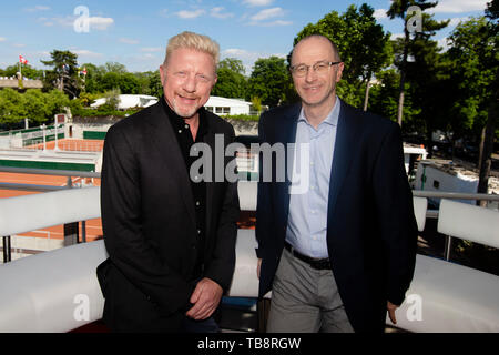 joggen teer vergeetachtig 31 May 2019, France (France), Paris: Tennis: Grand Slam/ATP-Tour, French  Open: The three-time Wimbledon winner Boris Becker (l) as commentator  stands together with Eurosport presenter Matthias Stach in the TV studio.  Photo: