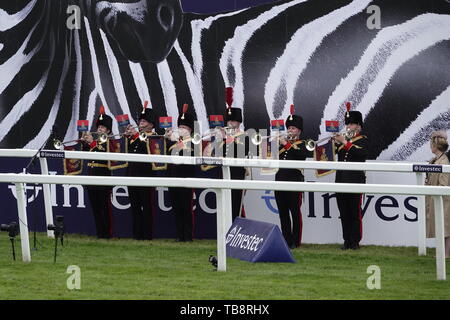 Epsom Downs, Surrey, UK. 31st May, 2019. And band played on prior to the start of the Investec Derby Festival - on Ladies Day, classic horse race. Credit: Motofoto/Alamy Live News