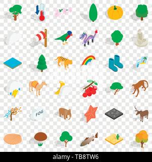Zoo icons set, isometric style Stock Vector