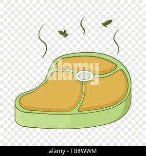 Rotten piece of meat icon, cartoon style Stock Vector