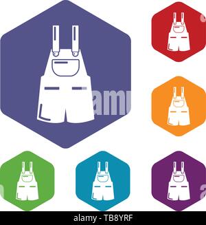 Jumpsuit icons vector hexahedron Stock Vector