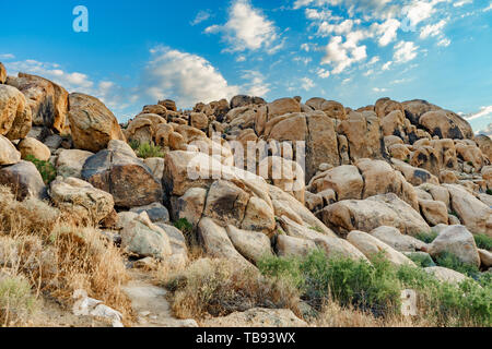 Boulder formation hill at  Apple Valley, California,  in the Mojave Desert. Stock Photo