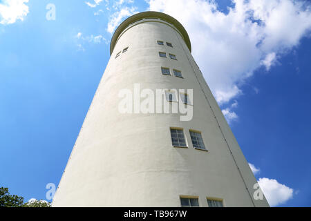 Water tower close up, bottom view Stock Photo