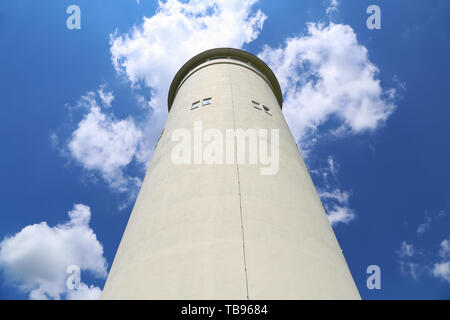 Water tower close up, bottom view Stock Photo