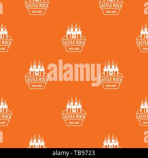 Castle rock pattern vector orange Stock Vector