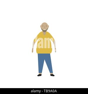 fat old man clipart happy