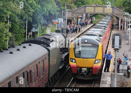 Flying Scotsman LNER Pacific Class Steam Lococmotive, Hounslow Railway Station, London, UK, 30 May 2019, Photo by Richard Goldschmidt Stock Photo