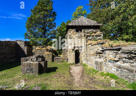 Ruins of the Cistercian monastery built in 12th century on Hovedoya Island, Oslo, Norway Stock Photo