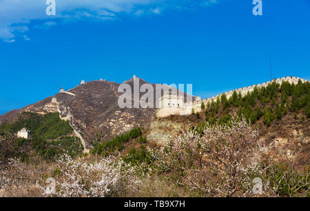 Beijing Juyongguan Great Wall in Spring Stock Photo