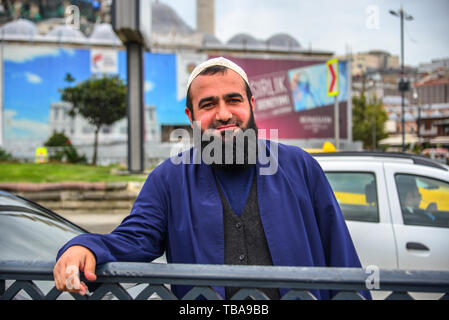 Istanbul, Turkey - Sep 29, 2018. Portrait of Turkish man on street in Istanbul, Turkey. The current population of Turkey is 82 millions as of 2019, ba Stock Photo