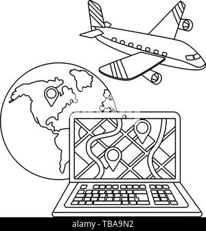 delivery tracking service shipping business logistic cartoon vector illustration graphic design Stock Vector