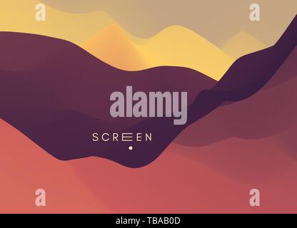 Modern screen vector design for mobile app. Abstract background. Mountain landscape. Mountainous terrain. Vector illustration. Stock Vector
