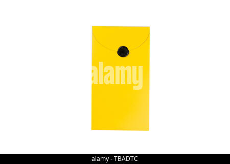 isolated yellow closed envelope on white background Stock Photo