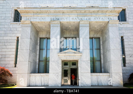 Atlanta, USA - April 20, 2018: Federal Reserve Bank of Atlanta Georgia tower regulation government building in downtown Stock Photo