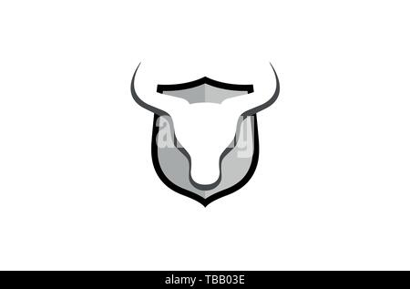 Creative Bull Shield Logo Design Symbol Vector Illustration Stock Vector