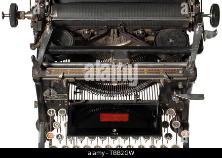 Eva Braun (1912 - 1945) - a typewriter from the Wasserburgerstraße 12 (today Delpstraße) in Munich. According to Gretl Braun's son, Rainer Berlinghoff, the typewriter was a personal present from Fritz Braun to his daughter Eva. The typewriter remained in family hands and became the property of Eva's sister Margarete 'Gretl' Braun. She took the typewriter, which was among Eva Braun's belongings in the latter's mansion in the Wasserburgerstr. 12. Typewriter in working order, type 'Continental' by the Wanderer-Werke, Siegmar-Schonau, distributed by Hans Gruber in Regensburg (t, Editorial-Use-Only Stock Photo