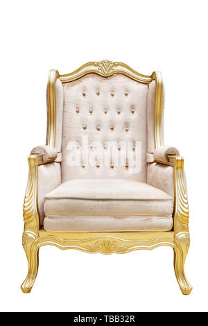 luxury leathered chair with golden decorated edge Stock Photo