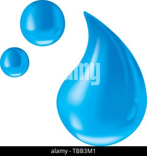 Vector illustration. Water drop icons in geometric shape with lights and shadows. Stock Vector
