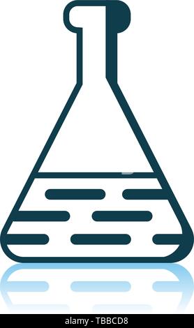 Medical Flask Icon. Shadow Reflection Design. Vector Illustration. Stock Vector