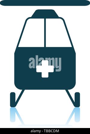 Medevac Icon. Shadow Reflection Design. Vector Illustration. Stock Vector