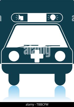 Ambulance car icon. Shadow reflection design. Vector illustration Stock ...