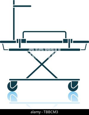 Medical Stretcher Icon. Shadow Reflection Design. Vector Illustration. Stock Vector