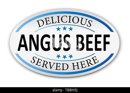 angus beef red 3d round isolated speech bubble Paper Style Stock Vector