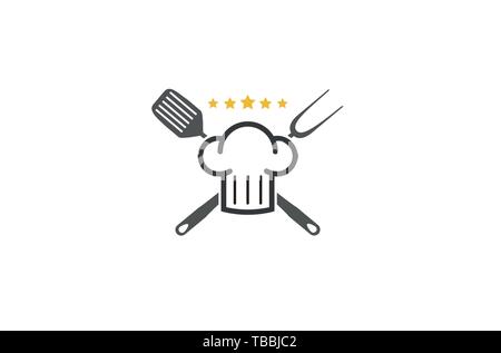 Creative Chef Spatula Logo Design Symbol Vector Illustration Stock Vector