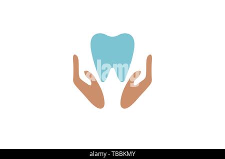 Creative Dental Holding Hands Logo Design Symbol Vector Illustration Stock Vector