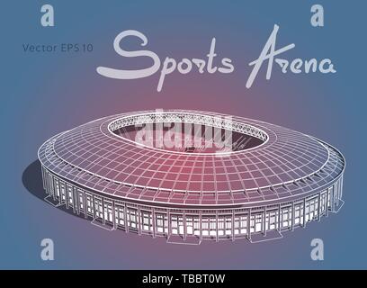 Sports arena. Hand drawn sketch vector Stock Vector