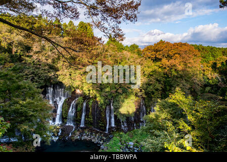 Shiraito Falls near Mount Fuji in Autumn Stock Photo