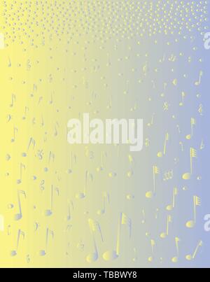 A selection of musical notes and symbols falling as if snow Stock Vector