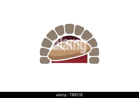 Creative Traditional Oven Bread Logo Design Symbol Vector Illustration Stock Vector