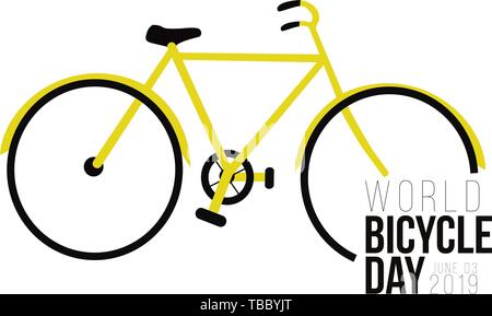 Illustration of world bicycle Day design for banner, greeting cards. - Vector Stock Vector