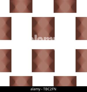 seamless pattern with abstract geometrical shapes vector - brown squares isolated on white Stock Vector
