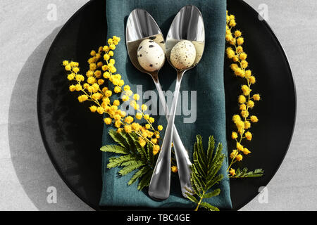 Beautiful Easter table setting Stock Photo