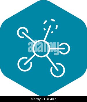 Concept molecule icon, outline style Stock Vector