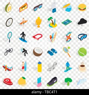 Victory icons set, isometric style Stock Vector