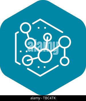 New molecule icon, outline style Stock Vector