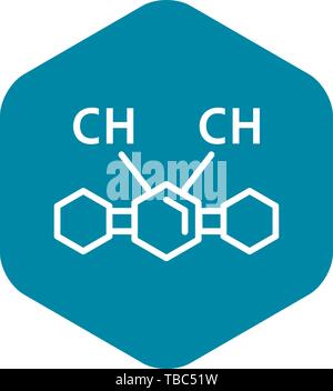 Ch chemical substance icon, outline style Stock Vector