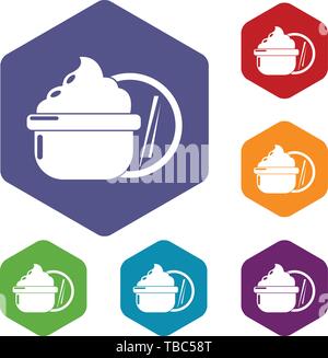 Face cream icons vector hexahedron Stock Vector
