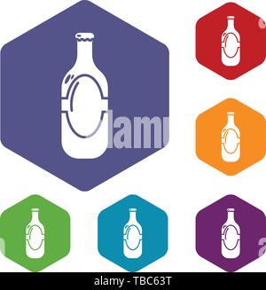 Vodka icons vector hexahedron Stock Vector