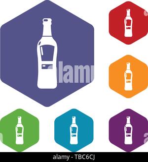 Bourbon icons vector hexahedron Stock Vector