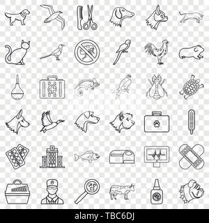 Medical icons set, outline style Stock Vector