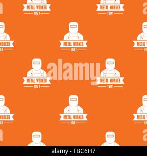 Metal worker pattern vector orange Stock Vector