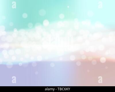 Abstract colorful background with blur bokeh light effect and waves. Vector illustration. Stock Vector