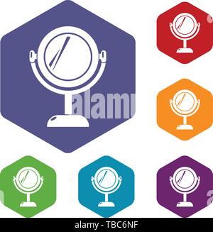 Mirror icons vector hexahedron Stock Vector