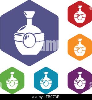 Whiskey icons vector hexahedron Stock Vector