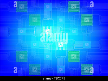 Digital financial technology chip concept background illustration Stock Photo
